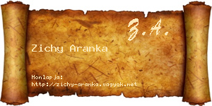 Zichy Aranka névjegykártya